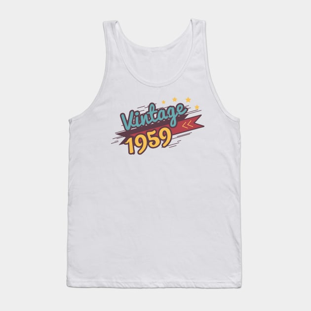 60th Birthday Gift - 1959 Vintage Retro T-Shirt Tank Top by andreperez87